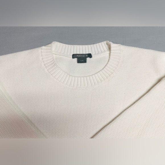 Matty M Cream Crewneck Knit Sweater Size Large NWOT - Picture 3 of 5